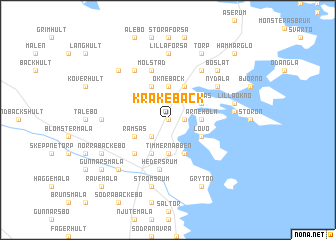 map of Kråkebäck