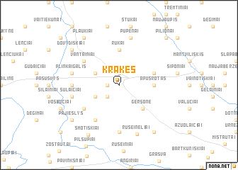 map of Krakės