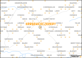 map of Krasewice Czerepy