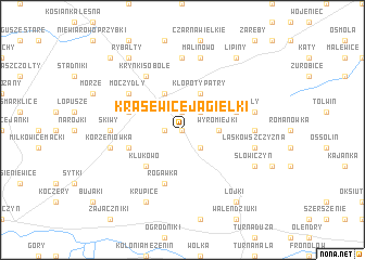 map of Krasewice Jagiełki