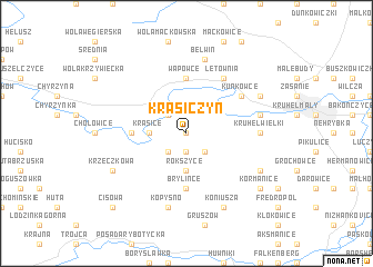 map of Krasiczyn