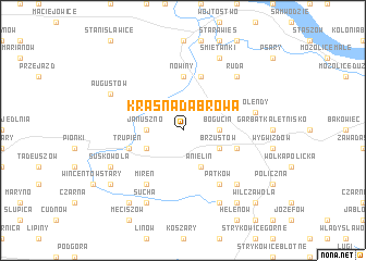 map of Krasna Dąbrowa