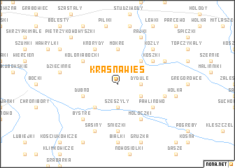 map of Krasna Wieś