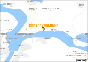 map of Krasnaya Sludka