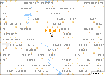 map of Krásná