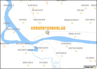 map of Krasnoye-na-Volge