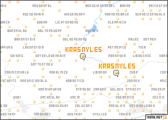 map of Krásný Les