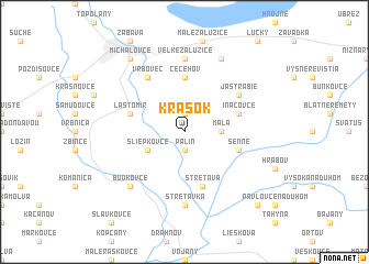 map of Krášok