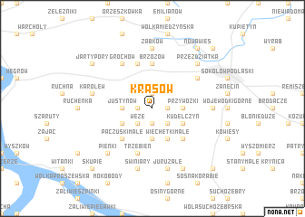 map of Krasów