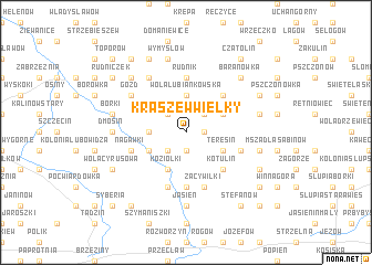 map of Kraszew Wielky