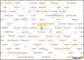 map of Krčín