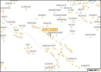 map of Krčmari