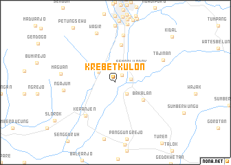 map of Krebet-kulon
