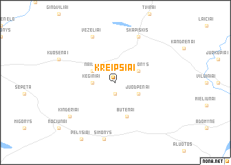 map of Kreipšiai