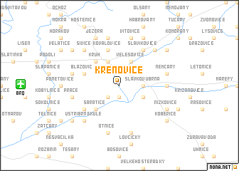 map of Křenovice