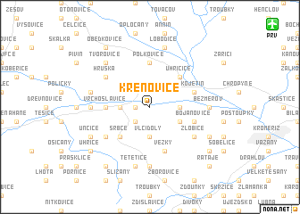 map of Křenovice