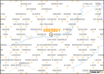 map of Křenovy