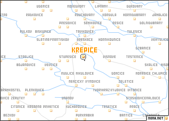 map of Křepice