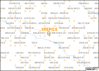 map of Krępice