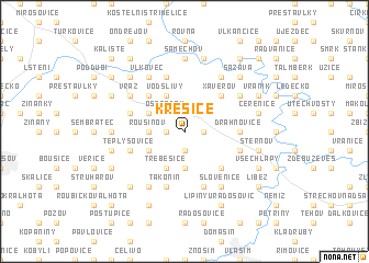 map of Křešice