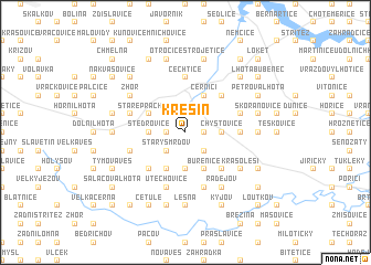 map of Křešín