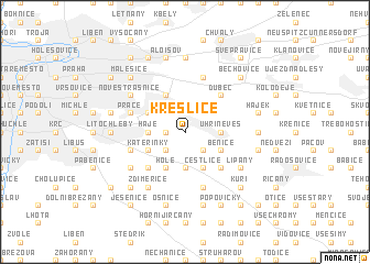 map of Křeslice