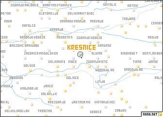 map of Kresnice