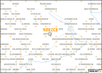 map of Krężce