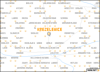 map of Krężelewice