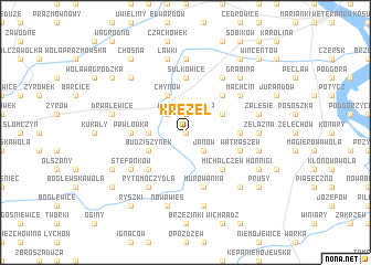 map of Krężel