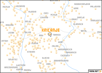 map of Kričanje