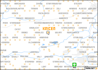 map of Křičeň