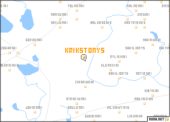 map of Krikštonys