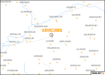 map of Krinčinas