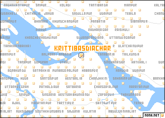 map of Krittibāsdia Char