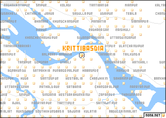 map of Krittibāsdia