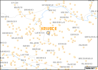 map of Krivaće