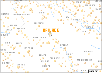 map of Krivače