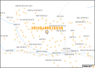 map of Krivaja Požeška