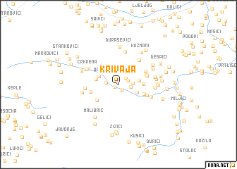 map of Krivaja