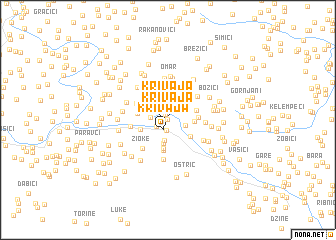 map of Krivaja