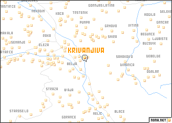 map of Kriva Njiva