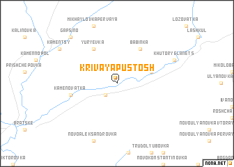 map of Krivaya Pustoshʼ