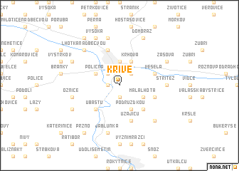 map of Křivé