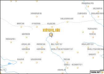 map of Kriviliai