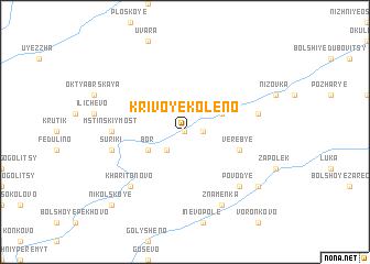 map of Krivoye Koleno
