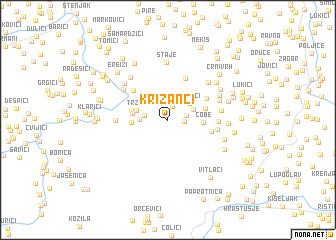 map of Križanci