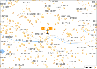 map of Križane