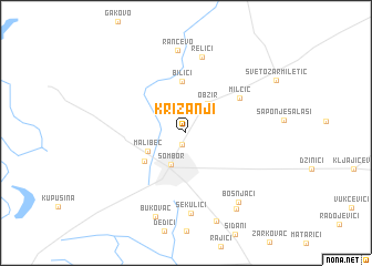 map of Križanji