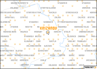 map of Křižanov